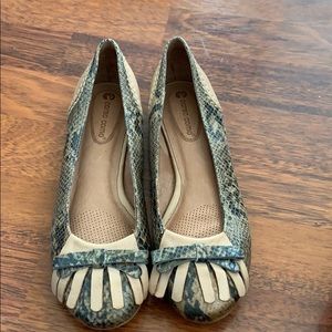 Snake print flats